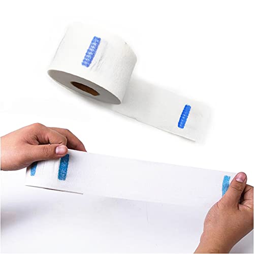 2 Rolls White Disposable Barber Paper Neck Strips Stretchy Paper Neck Band Barber Supplies Hairdressing Accessory Tool for Salon Haircut Styling