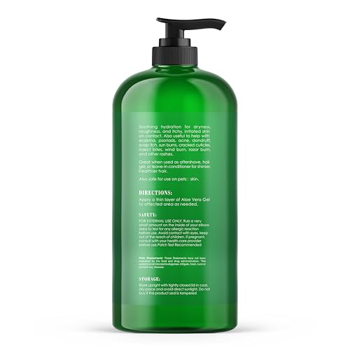 Botanic Hearth Aloe Vera Moisturizing Liquid Gel ? 100% Pure Aloe, Enriched with Vitamin C for Dry & Itchy Skin ? No Added Color, Fragrance, or Alcohol ? 16 fl. oz