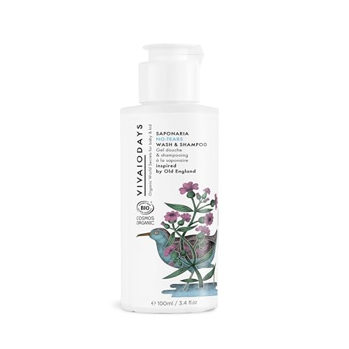 VIVAIODAYS Organic Saponaria No-Tears Wash & Shampoo, Mild, Vegan, Gentle and Soap Free (3.4 fl.oz. | 100 ml)