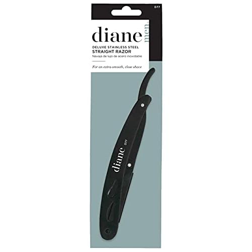 Diane Professional Straight Edge Shaving Razor, Black, 0.15 lb