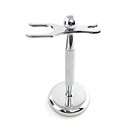 G.B.S Brush and Razor Stand - Lined Chrome Shaving Stand ? Stylish and Unbreakable Stand Best for Your Bathroom Everyday Grooming