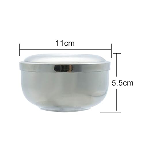 lasenersm 1 Piece Stainless Steel Shaving Soap Bowl with Lid Shaving Soap Mug Bowl Shaving Bowl Shaving Foam Bowl Shaving Cream Bowl For Men, 4.33 x 2.16 Inches, Silver