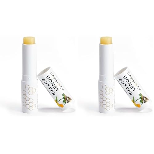 Farmacy Beeswax Lip Balm - Honey Butter Moisturizing Lip Care Enriched with Cupua?u & Cocoa Butters, Proprietary Honey Blend and Vitamin E to Nourish, Soften & Heal (3.4g) (Pack of 2)