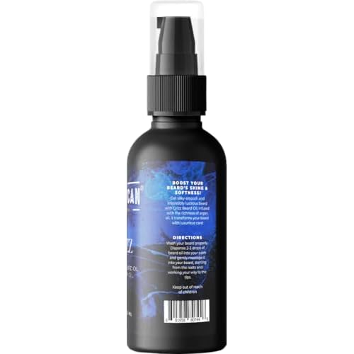 American Shaving Co. Grizz Organic Beard Oil for Men | 100% Pure Argan Oil & Conditioner | Non-Greasy Beard Softener for Thicker, Fuller Growth | Best Premium Grooming Product | USA Made