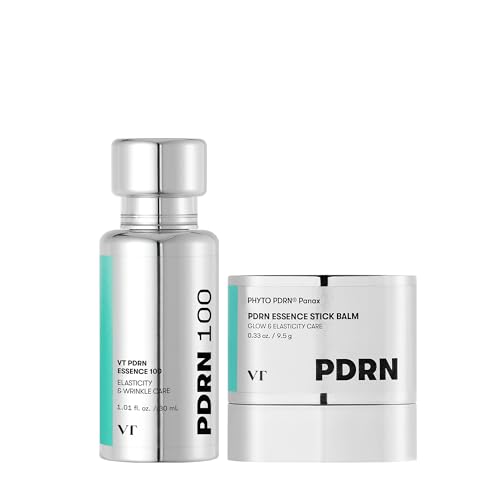 VT COSMETICS Bundle PDRN Essence 100 & PDRN Essence Stick Balm, Glow Serum & Collagen Multi Balm, Wrinkle Care, Firming & Anti-Aging, Hydrating, Skin Restoration, Korean Skincare