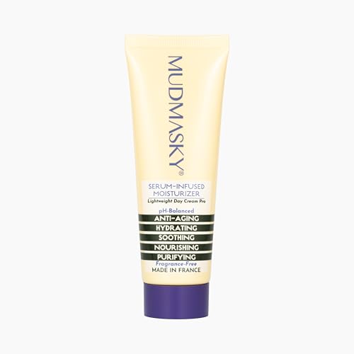MUDMASKY Face Moisturizer Cream - Serum-Infused Moisturizer for Deep Hydration - Lightweight Skin Care with Mango, Almond & Sunflower Oils - All-Natural Beauty Product Imported from France