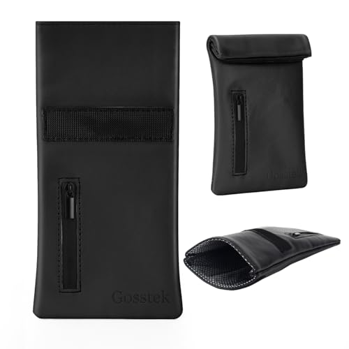 Pocket Size Storage Bag with 3 PCS Accessories, PU Leather Small Pouch and Great Gift for Women, Portable Pocket Case for Home and Travel (Black)