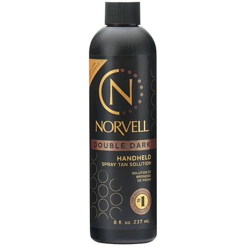 Norvell Premium Spray Tan Solution Double Dark 8 fl oz ? Professional Sunless Tanning Formula for Deep Rich Bronze Glow, Streak Free, Fast Drying, Long Lasting Color