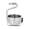 2-in-1 Stainless Steel Shave Bowl & Stand Set Adjustable Razor Brush Holder Grooming Cup for Men's Beard Care and Cleaning