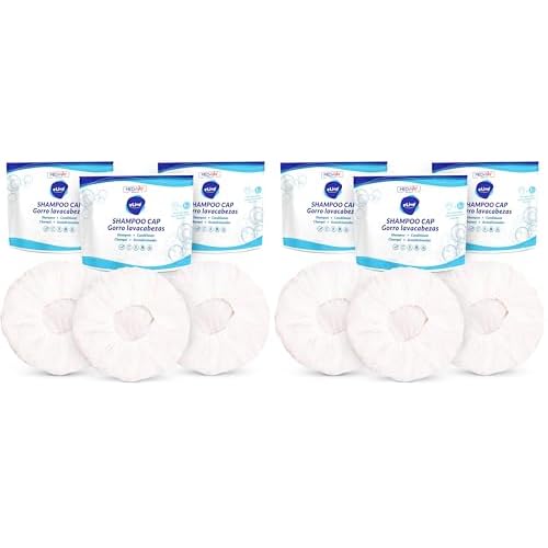 MedVance No Rinse Shampoo Cap | Rinse Free Shower Cap that Shampoos & Conditions | PH Balanced & Hypoallergenic Waterless Hair Wash | 6 Pack