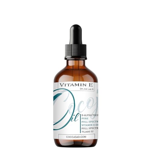 cocojojo Vitamin E Oil for Skin, Organic Vitamin E Oil for Hair, Face, Liquid Vitamin E, Vitamin E Body Oil, 100% Pure Natural Cold Pressed Unrefined, Moisturizes & Nourishes, Non GMO - 4 Oz