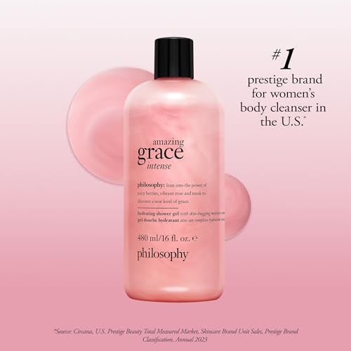 philosophy amazing grace hydrating bath & shower gels - efficiently cleanses, soothes & comforts dry skin - vegan formula