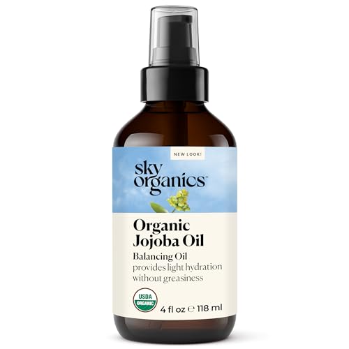 Sky Organics Organic Jojoba Oil, 100% Pure | Moisturizing for Face, Hair, Skin & Nails | Natural Cold Pressed Hexane Free | Base Carrier Oil
