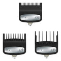 3-Pcs Clipper Guard Set, Black Professional Clipper Guard Set Compatible with Wahl Most Clippers (1.5mm/3mm/4.5mm), Premium Close Cut to 1-Inch,Black Sliver