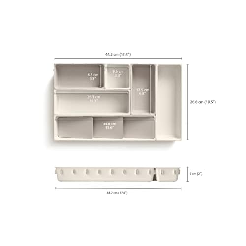 Joseph Joseph Viva - Modular 7-piece Makeup Beauty Drawer Organiser Set, Storage Boxes dividers for makeup, beauty grooming items, cosmetics, hair accessories