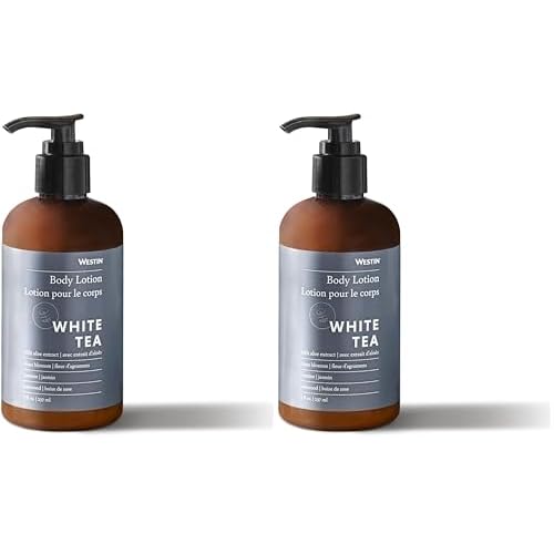 Westin White Tea Aloe Body Lotion | Hotel Spa Cream | Daily Hydration | Hand Lotion Pump | 8 oz Signature Scent Skin Moisturizer (Pack of 2)