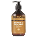 AM Beard & Face Wash - Sandalwood Scented - Gently Cleanses, Stops Itching & Flaking, Hydrates Dry Flaky Skin Under Beard - Naturally Derived Aloe Vera, Galangal, & Orange Peel - 6.76 fl oz