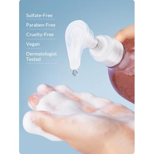 Kustie Grapefruit Jam Body Wash, Exfoliating Shower Gel with Strawberry Seeds, Grapefruit Extract & Squalane ? Refreshing, Brightening & Nourishing Cleanser for Dry & Sensitive Skin, 19.6 fl oz