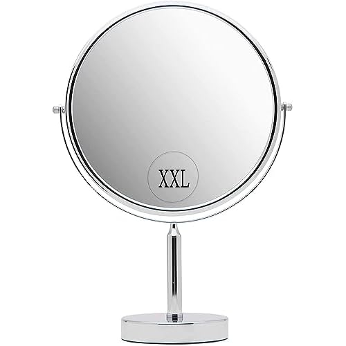XXLarge Oversized 3X Weak Magnifying Mirror with Stand for Desk, Table, Retail Store Countertop, and Makeup Vanity - Double Sided 3X/1X Magnification - 17" Tall and 11" Wide