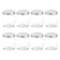 HARFINGTON 8 Pcs Empty Scent Beads Storage Container 8.5oz/250ml Air Freshener Tins Round Refillable Spice Containers Plastic Jars Sample for Travel Storage