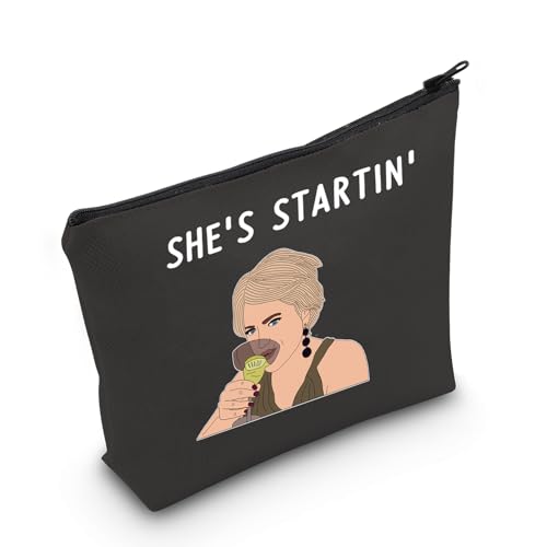LEVLO Funny Housewives Gifts She's Startin' Makeup Bags Housewives Party Gifts (She's Startin-black)