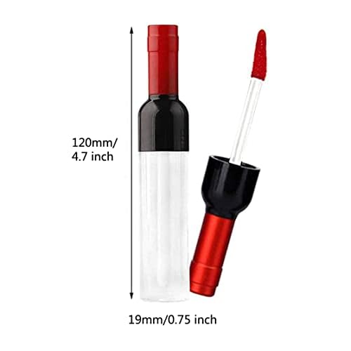 10 Pcs 5ml Empty Wine Bottles Shaped Plastic Lip Gloss Tubes Vials Mini Refillable Clear Lip Glaze Tubes Lipgloss Bottles Holder DIY Liquid Lipstick Tube Lip Oil Bottle Container for Woman Girl Makeup