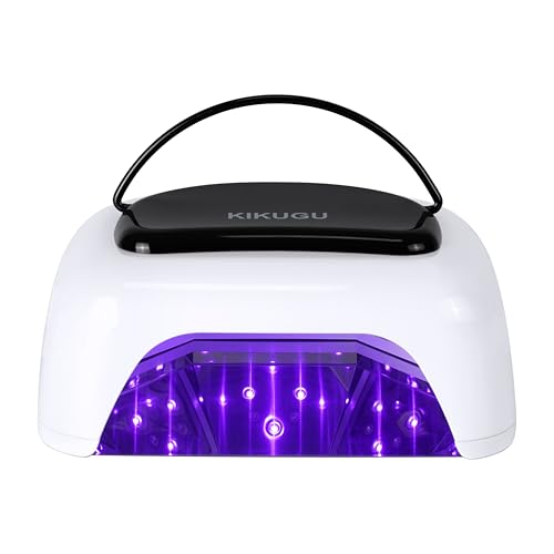Professional Rechargeable UV LED Nail Lamp,96W Cordless UV Light for Gel Nails with Metallic Reflector & Metal Base, Fast Curing Lamp Manicure,Pedicure,Ideal for Nail Salon and Home(White)