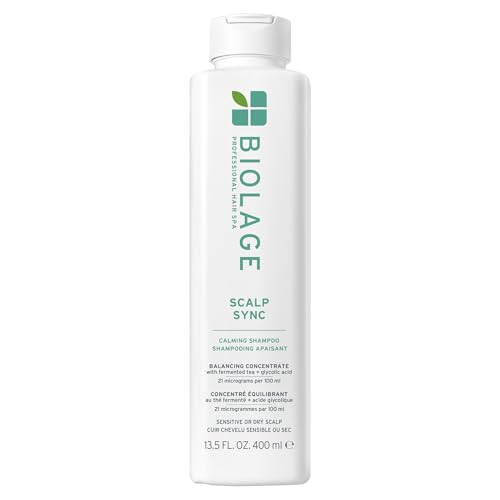 Biolage Scalp Sync Calming Shampoo - Gently Cleanses Dry & Sensitive Scalps, Hydrates & Soothes, Fermented Tea Blend & Glycolic Acid, Vegan & Paraben-Free