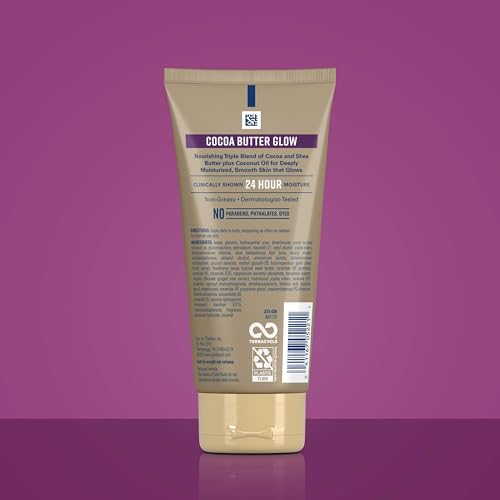Gold Bond Cocoa Butter Glow Daily Hydrating Lotion with Shea Butter, Cocoa Butter & Coconut Oil, Exfoliating Moisturizer for Dry Skin, 5.5 oz.