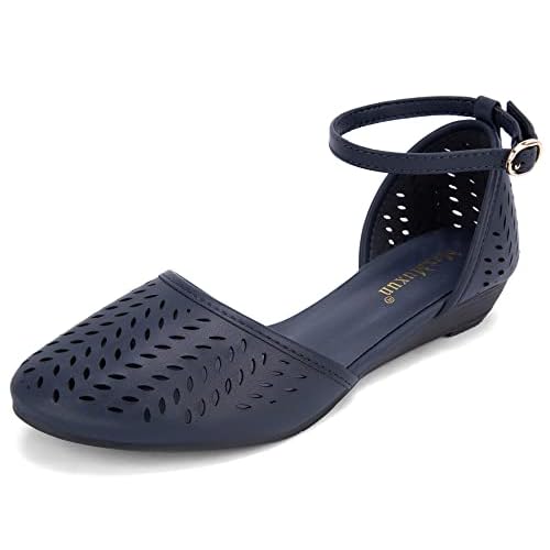 MaxMuxun Sandals for women 2026 Closed Toe Flats Roman Ankle Strap Cage Comfortable Summer Beach Dressy Shoes
