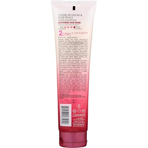 Giovanni 2chic Ultra Luxurious Soothing Hair Mask, Cherry Blossom & Rose Petals, 5.1 Oz