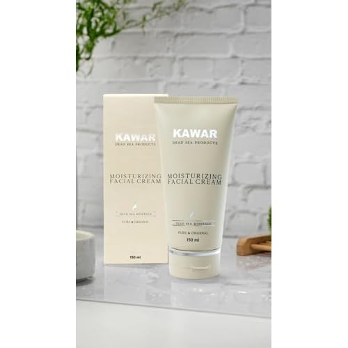 KAWAR Dead Sea Face Moisturizer with Hyaluronic Acid, Niacinamide & Ceramides, Skin Feels Softer and Smoother, Long-Lasting Hydration, Fast-Absorbing, Vegan Moisturizer for Men & Women, 5.1 fl oz