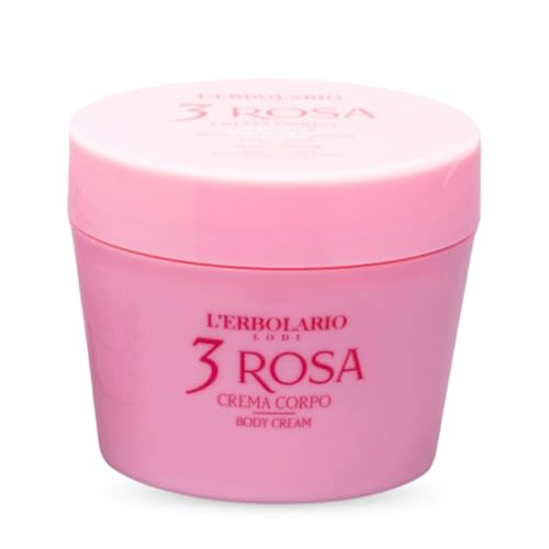 L'Erbolario Body Cream - Moisturizing Body Butter for Dry Skin - Prevents Skin Aging - Firming Skin Care with Floral and Spicy Scent - 3 Rosa - 6.7 oz