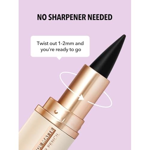 SHEGLAM Ez Glide Matte Eyeliner Pencil Highly Pigmented Black Smoky Eyes Pencil Smudge-Proof Long-Lasting Ultra-Fine Eyeliner Blendable Smooth Cat Eye Eye Make Up Black