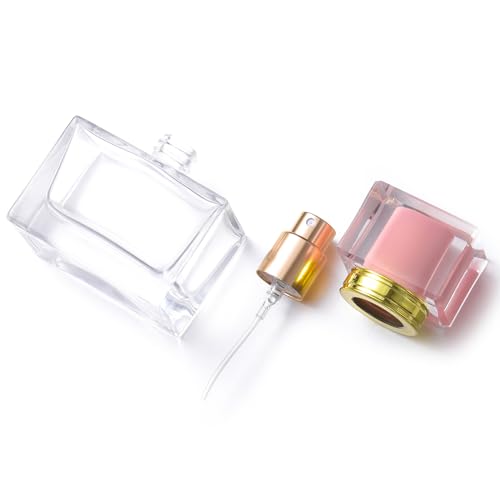 30ml 1.02oz Refillable Perfume Atomizer Large Perfume Bottle for Essential Oils Perfumes Empty Clear Glass Mist Spray Bottle for Traveling Outgoing 6 Pack