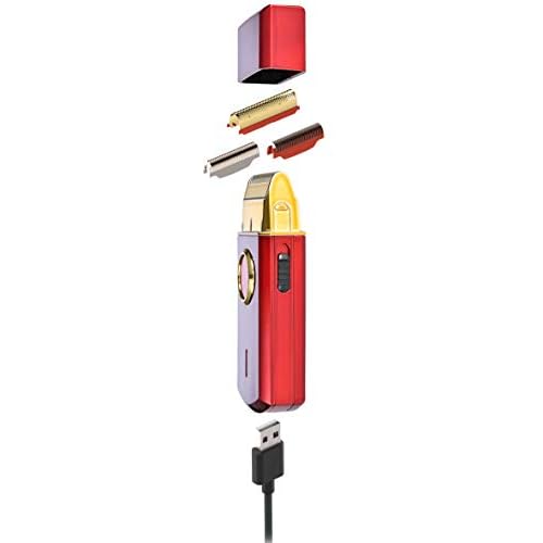StyleCraft Uno Cordless Single Foil Shaver, Mini Travel Size, Portable, Gold Titanium Premium Head, Turbocharged Motor, Red