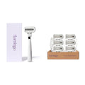 Flamingo Razors for Women, 1 Razor Handle (Polished Chrome) and 7 Razor Blade Refills
