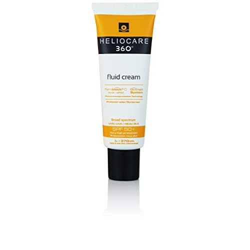 Heliocare 360¡Æ Fluid Cream SPF50+ 50ml / Sun Cream for Face/Daily UVA, UVB Visible Light and Infrared-A Anti-Ageing Sunscreen Protection/Dry and Normal Skin Types/Hydrating