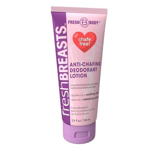 Fresh BREASTS Anti Chafe Cream Lotion to Powder, 3.4oz - Chafing Deodorant for Women, Inner Thighs & Areas that Sweat, No Talc, Aluminum and Fragrance