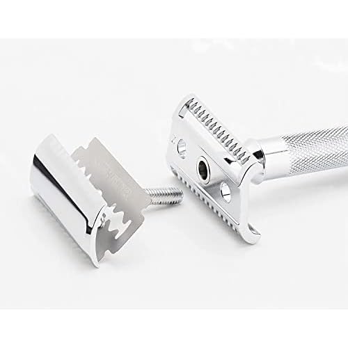 G.B.S Men¡¯s Shave Set, Double Edge Safety Razor, Badger Hair Shaving Brush, Brush and Razor Stand, Chrome Shaving Bowl, Natural Shaving Soap and Blades