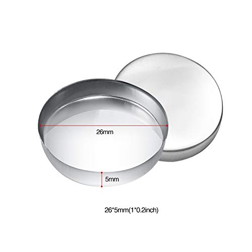 Allwon 56 Pack Empty Round Metal Pans Size 26mm for Eyeshadow Palette Magnetic Makeup Palette (Height:5mm)