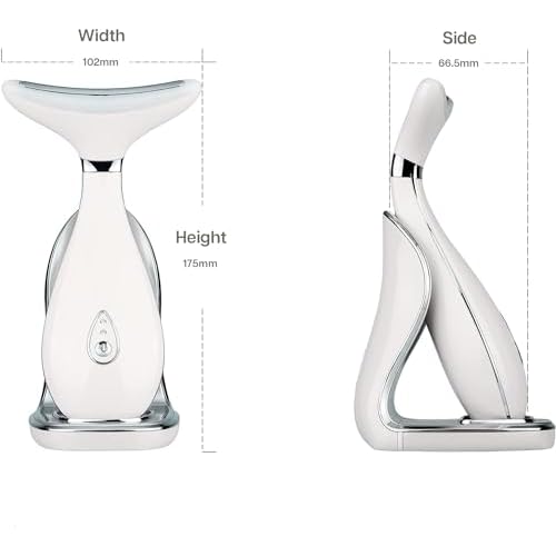 VRAIKO Lily Neck Face Massager, Face Sculpting Tool, Skin Rejuvenation Device with Thermal, Triple Action LED and Vibration, for Anti-Aging, Lifting and Tightening Sagging Skin (Pearl White)