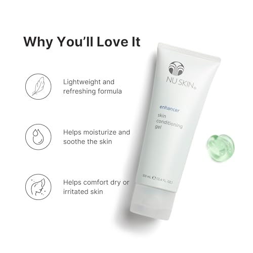 Nu Skin Enhancer Skin Conditioning Gel | Aloe Vera-Infused Soothing Formula for Ultimate Skin Comfort, Hydration, and Versatility in Skincare Routines | Lightweight Moisturizer | 3.4 Fl Oz | 2 Pack