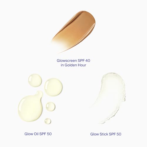 Supergoop! Destination Glow - Includes 3 Travel-Sized Glowy SPF Favorites: Glowscreen SPF 40, Glow Stick SPF 50, and Glow Oil SPF 50