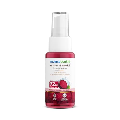 Mamaearth Beetroot Hydraful Essence Face Serum | Helps Give Natural Pink Glow & Long Lasting Hydration with Hyaluronic Acid | Keeps Skin Soft & Supple | 1.69 Fl Oz/50ml