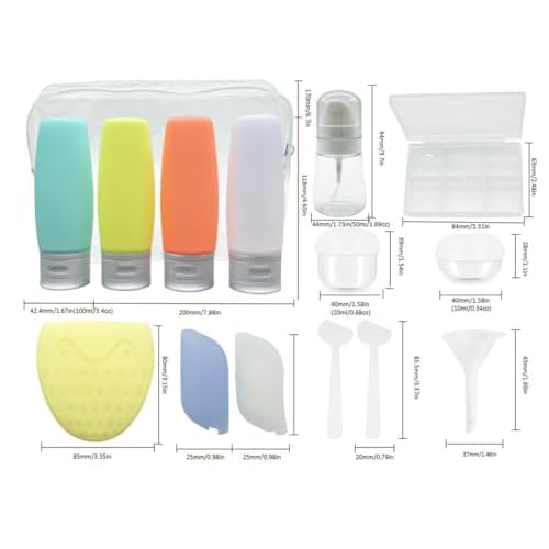 15 Pack Upgrade Travel Bottles Have Built-in Labels TSA Approved, BPA Free Travel Size Bottles Containers for Cosmetic Shampoo Cream Conditioner Lotion Soap¡¦