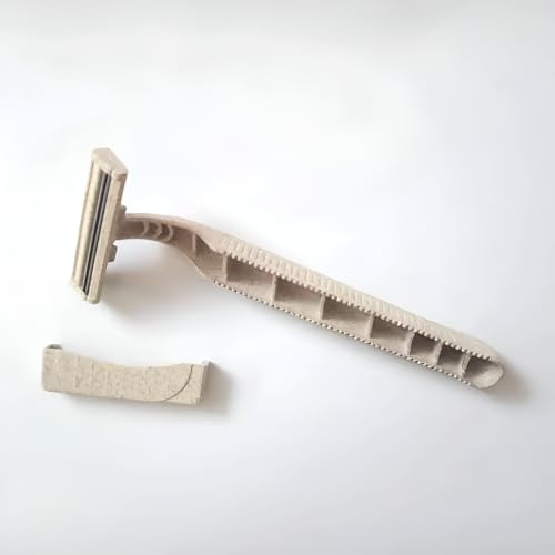 Disposable Razors Bulk for Men & Women ? Twin Blade Unisex Shavers ? Eco-Friendly, Biodegradable, Non-Toxic, Made from Recycled Wheat Straw (Pack of 2) (100)