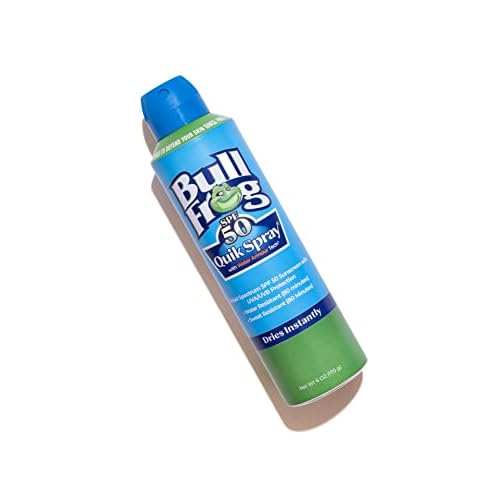 Bullfrog Quik Spray Sunscreen SPF 50 | Oxybenzone & Octinoxate Free | Broad Spectrum Moisturizing UVA/UVB, 6oz