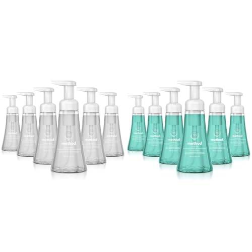Method Foaming Hand Soap, Sweet Water, Biodegradable Formula, 10 Fl Oz (Pack of 6) & Foaming Hand Soap, Waterfall, Biodegradable Formula, 10 fl oz (Pack of 6)