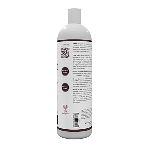 OKAY Coconut Deep Moisturizing Conditioner Helps Replenish Moisture And Elasticity For Healthy Strong Hair Sulfate,Silicone,Paraben Free For All Hair Types and Textures Made in USA 33oz